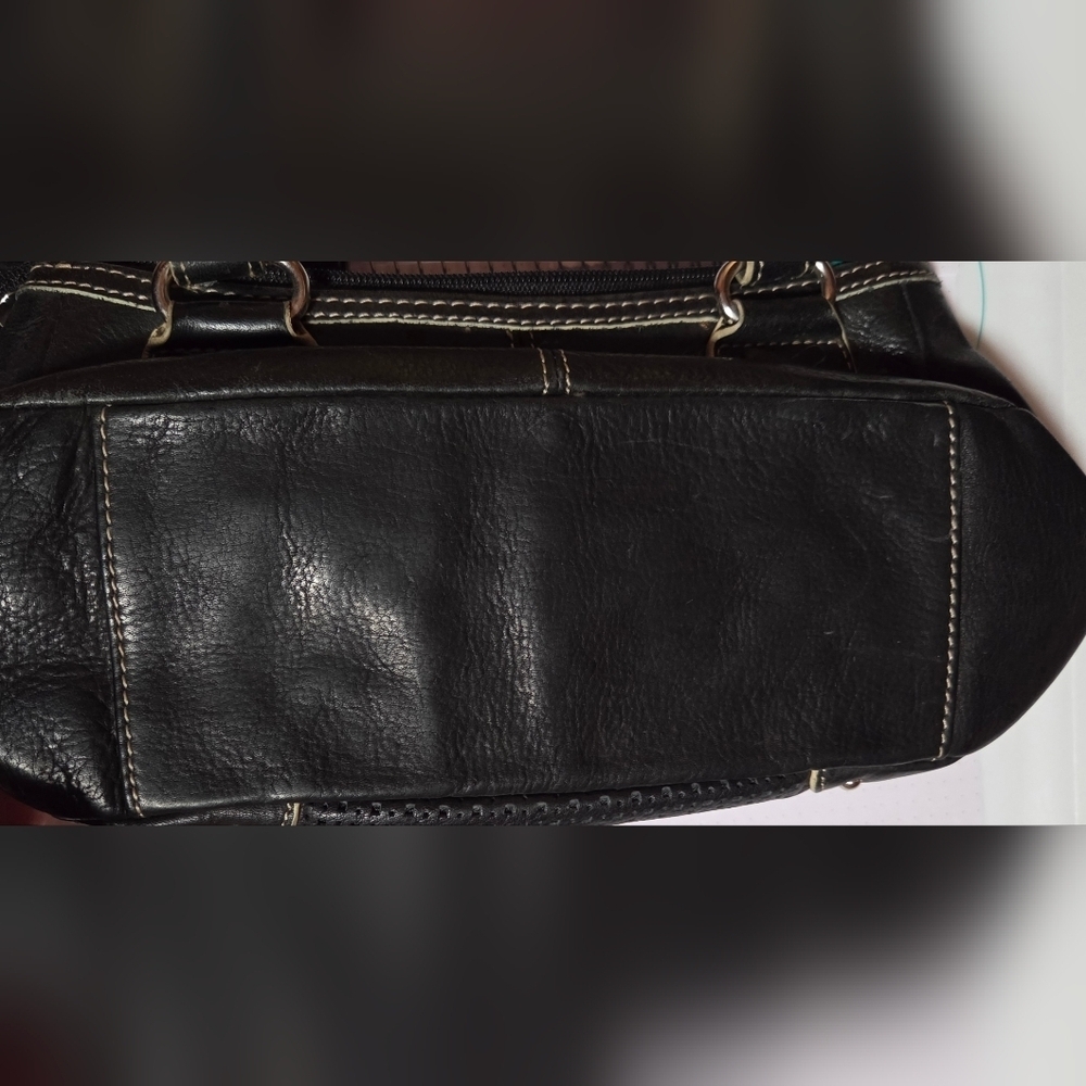 Vintage Fossil Y2K Black Leather Perforated Mini Bag - Picture 3 of 12